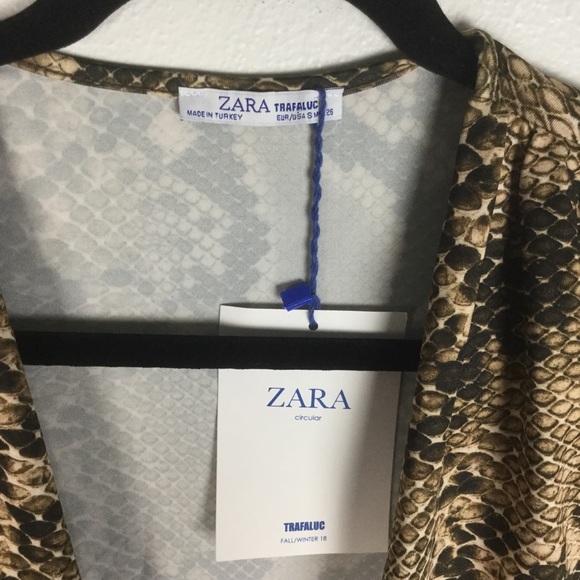 Zara Snake Print Bodysuit Wrap Style Brown - Picture 4 of 5